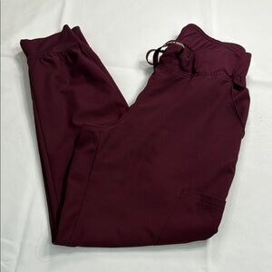 Red Tapered Joggers with Adjustable Waist‎